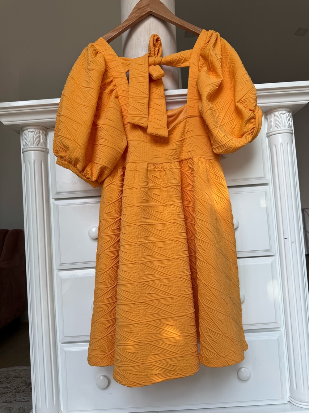 Free People Textured Puff Sleeve Mini Dress Women’s M - Picture 2 of 13